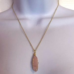 Natural Rose Quartz Crystal Necklace
